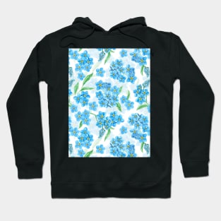 Forget me not watercolor flowers Hoodie